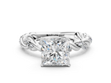 White gold Princess Solitaire Twisted Band with Pavé Accents and Four-Prong Setting_38