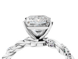 White gold Princess Solitaire Twisted Band with Pavé Accents and Four-Prong Setting_42