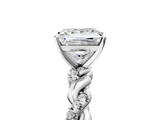 White gold Princess Solitaire Twisted Band with Pavé Accents and Four-Prong Setting_43