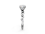 White gold Princess Solitaire Twisted Band with Prong Setting 2
