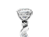 White gold Princess Solitaire Twisted Band with Prong Setting 5