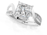 White gold Princess Solitaire Twisted Band with Prong Setting_48
