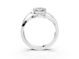 White gold Princess Solitaire Twisted Band with Prong Setting_50