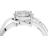 White gold Princess Solitaire Twisted Band with Prong Setting_54