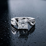 White gold Princess Solitaire Twisted Band with Prong Setting_65