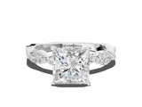 White gold Princess Solitaire Twisted Pave Band with Four-Prong Setting_23