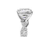 White gold Princess Solitaire Twisted Pave Band with Four-Prong Setting_28