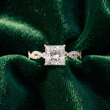 White gold Princess Solitaire Twisted Pave Band with Four-Prong Setting_38
