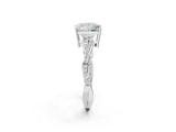 White gold Princess Solitaire Twisted Pave Diamond Ring with Four-Prong Setting_118