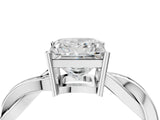 White gold Princess Solitaire Twisted Pave Diamond Ring with Four-Prong Setting_120