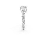 White gold Princess Solitaire Twisted Pave Diamond Ring with Four-Prong Setting_14