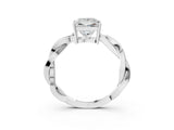 White gold Princess Solitaire Twisted Pave Diamond Ring with Four-Prong Setting_15