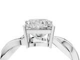 White gold Princess Solitaire Twisted Pave Diamond Ring with Four-Prong Setting_16