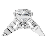 White gold Princess Solitaire Vine Band with Milgrain Prong Setting_36