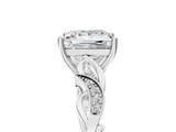 White gold Princess Solitaire Vine Band with Milgrain Prong Setting_37