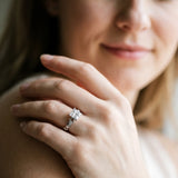 White gold Princess Solitaire Vine Band with Milgrain Prong Setting_51