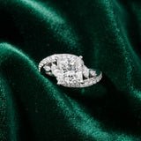 White gold Princess Solitaire with Pavé Twist Band and Four-Prong Setting_16