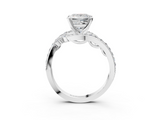 White gold Princess Solitaire with Pavé Twist Band and Four-Prong Setting_94