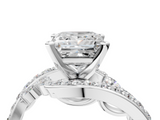 White gold Princess Solitaire with Pavé Twist Band and Four-Prong Setting_95
