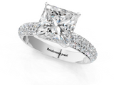 White gold Princess Solitaire with Pave Band and Four-Prong Setting_36