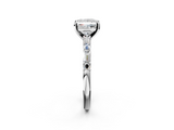 White gold Princess Solitaire with Side Baguettes and Channel Set Band_79