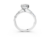 White gold Princess Solitaire with Side Baguettes and Channel Set Band_81