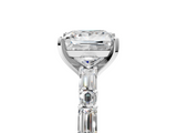 White gold Princess Solitaire with Side Baguettes and Channel Set Band_83