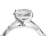 White gold Princess Solitaire with Side Baguettes and Channel Set Band_84
