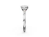 White gold Princess Solitaire with Tapered Baguette Side Stones on a Classic Band with Four-Prong Setting_114