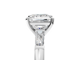 White gold Princess Solitaire with Tapered Baguette Side Stones on a Classic Band with Four-Prong Setting_120