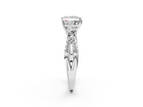 White gold Princess Three-Stone Diamond Ring with Pavé Split Shank and Four-Prong Setting_66