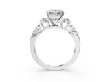 White gold Princess Three-Stone Diamond Ring with Pavé Split Shank and Four-Prong Setting_67