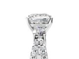 White gold Princess Three-Stone Diamond Ring with Pavé Split Shank and Four-Prong Setting_74