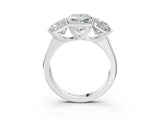 White gold Princess Three-Stone Diamond Ring with Prong Setting on a Classic Band_18
