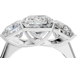White gold Princess Three-Stone Diamond Ring with Prong Setting on a Classic Band_19