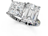 White gold Princess and Emerald Cut Toi Moi Ring with Prong Setting_51