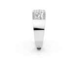 White gold Princess and Round Diamond Channel Pavé Mens Band_14