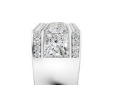 White gold Princess and Round Diamond Channel Pavé Mens Band_17