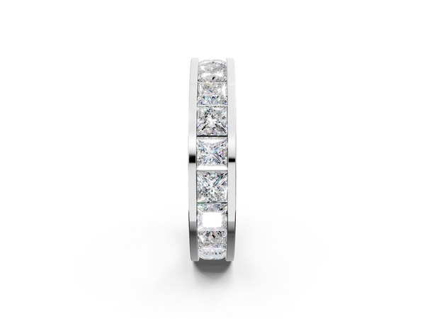 Platinum Princess cut diamond Eternity Band with Channel Set