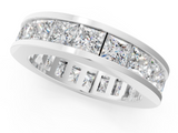 White gold Princess cut diamond Eternity Band with Channel Set_51
