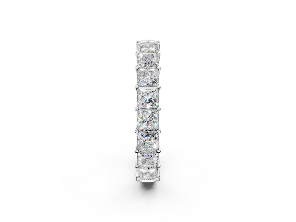 White gold Princess cut diamond Eternity Band with Shared Prong Setting
