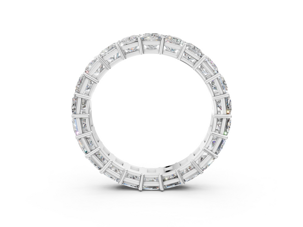 Platinum Princess cut diamond Eternity Band with Shared Prong Setting