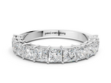 White gold Princess cut diamond Half Eternity Band with Shared Prong Setting_34