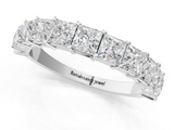White gold Princess cut diamond Half Eternity Band with Shared Prong Setting_35