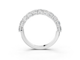 White gold Princess cut diamond Half Eternity Band with Shared Prong Setting_37