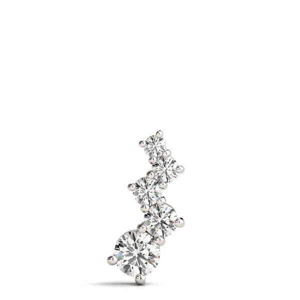 Silver Prong-Set Round Diamond Graduated Pendant