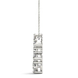White gold Prong-Set Round Diamond Graduated Pendant 2