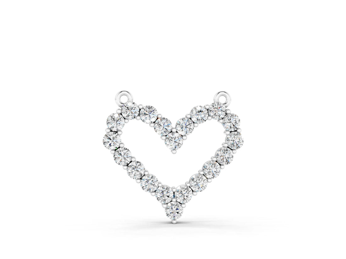 White gold Prong-Set Round Diamond Heart Pendant_34