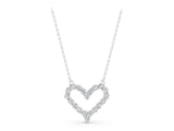 White gold Prong-Set Round Diamond Heart Pendant_35