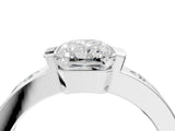 White gold Radiant Brilliant Channel-Set Diamond Ring with Bezel Prong Setting_10